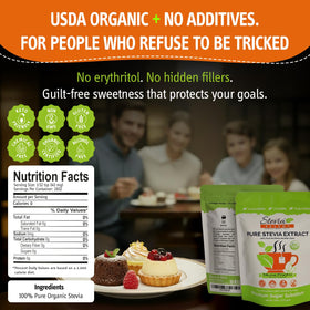 Stevia Select precision scoop for consistent sweetness in beverages.