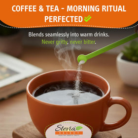 Stevia Select recipe book included for sugar-free desserts and drinks.