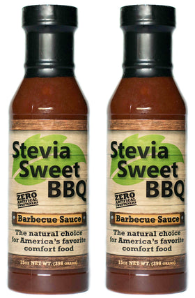 Stevia Sweet BBQ bottle pour shows a low-sugar glaze ideal for finishing dishes