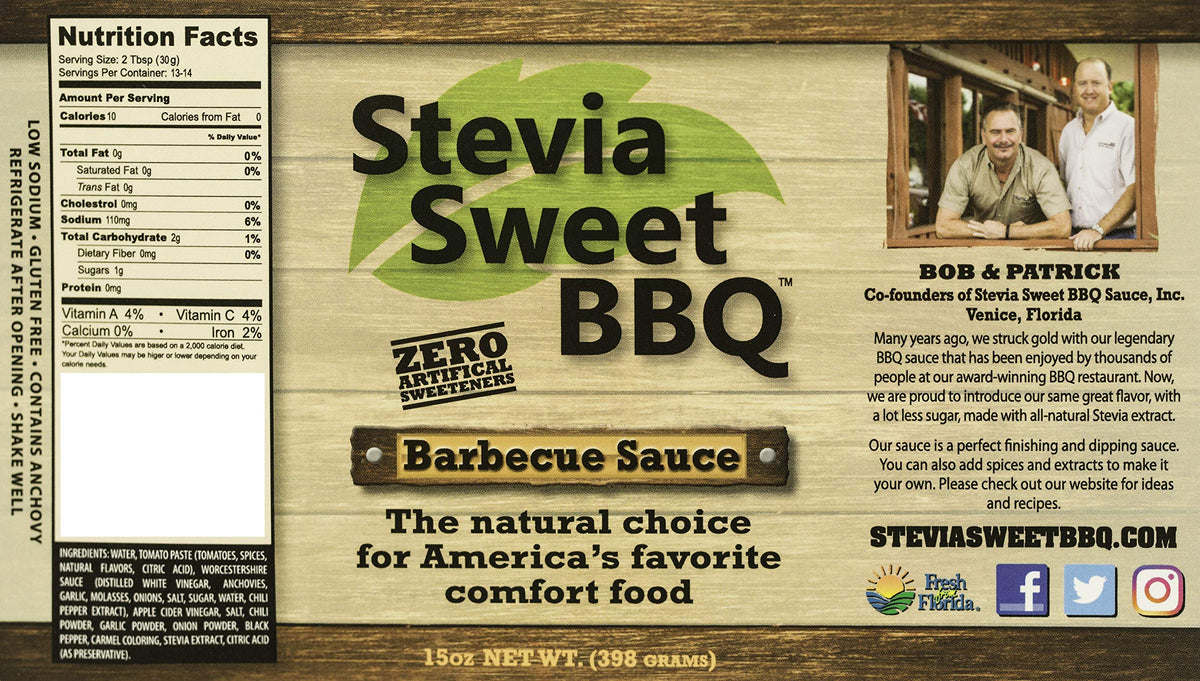 Stevia Sweet BBQ ingredients close-up illustrating natural sweetener option