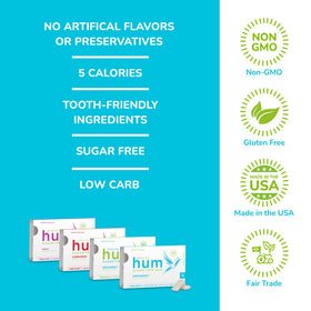 STEVITA Hum spearmint gum packet close-up cool and refreshing