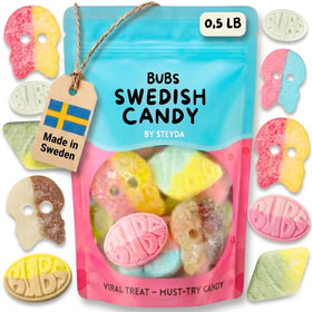 STEYDA BUBS skulls foam candy in a bowl for party snacking