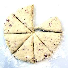 Sticky Fingers scone plate with glaze and berries for serving