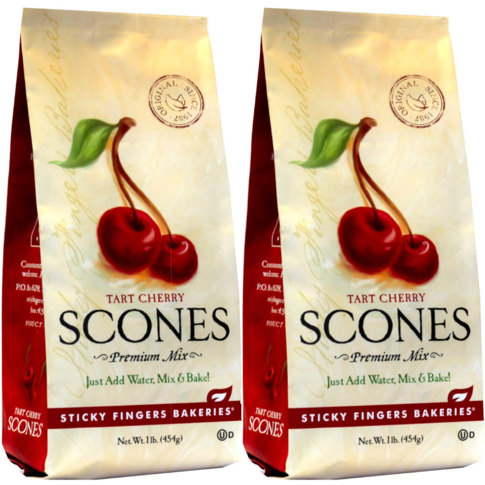 Sticky Fingers English Scone Mix tart cherries bag ready for home baking.