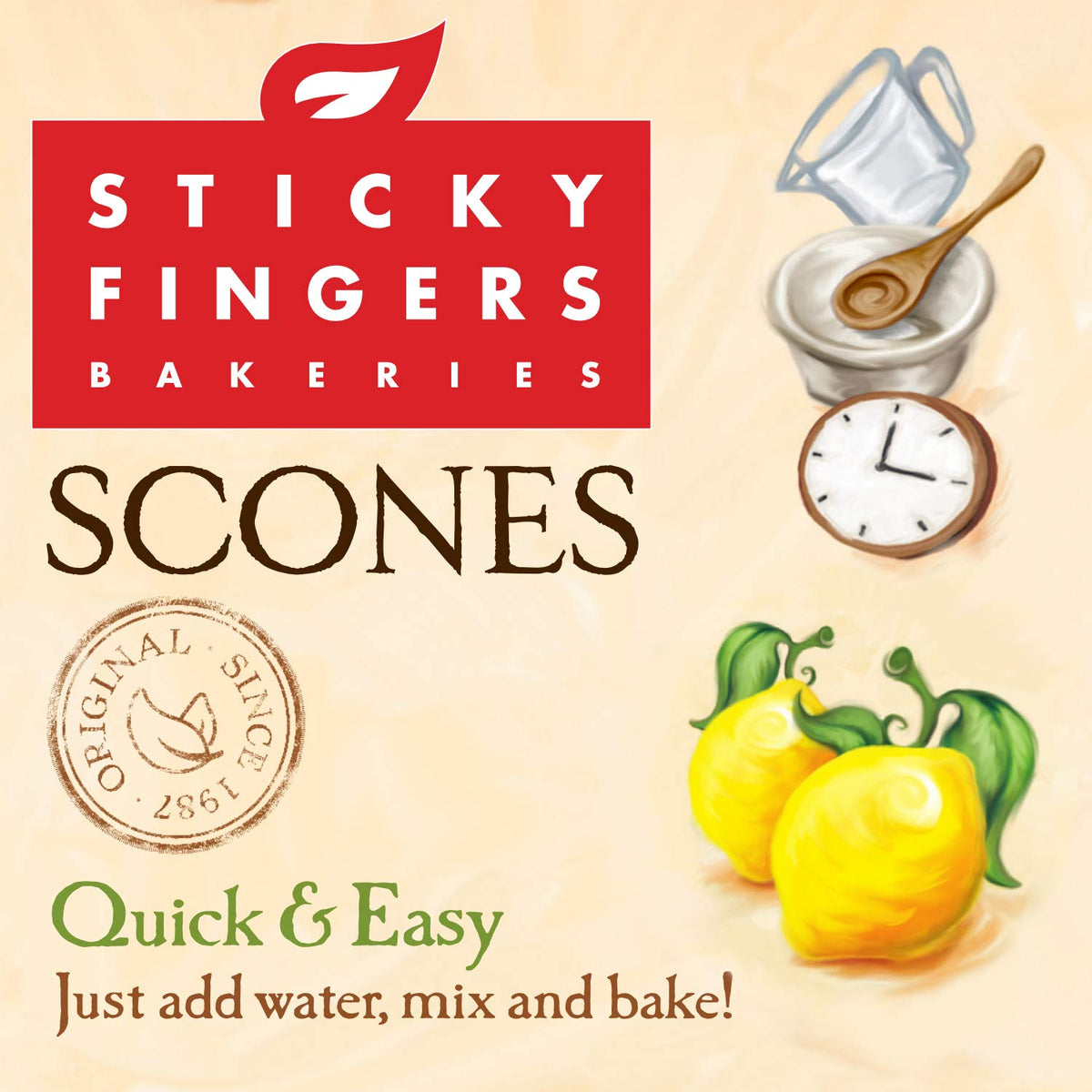 Sticky Fingers Lemon Poppyseed Scone Mix perfect for weekend baking adventures.
