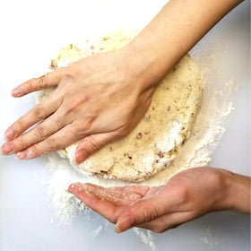 Sticky Fingers original flavor with spreads nearby, ideal for cafe-style breakfasts.