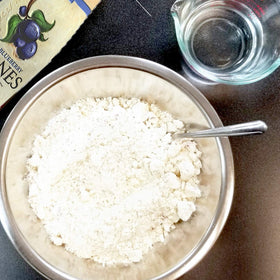 Sticky Fingers batter whisked before baking for warm aromas