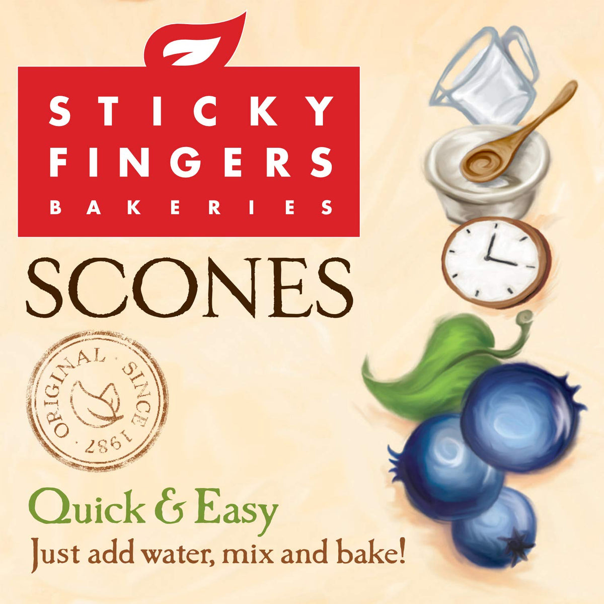 Sticky Fingers Wild Blueberry Scone Mix scone plate ready to enjoy