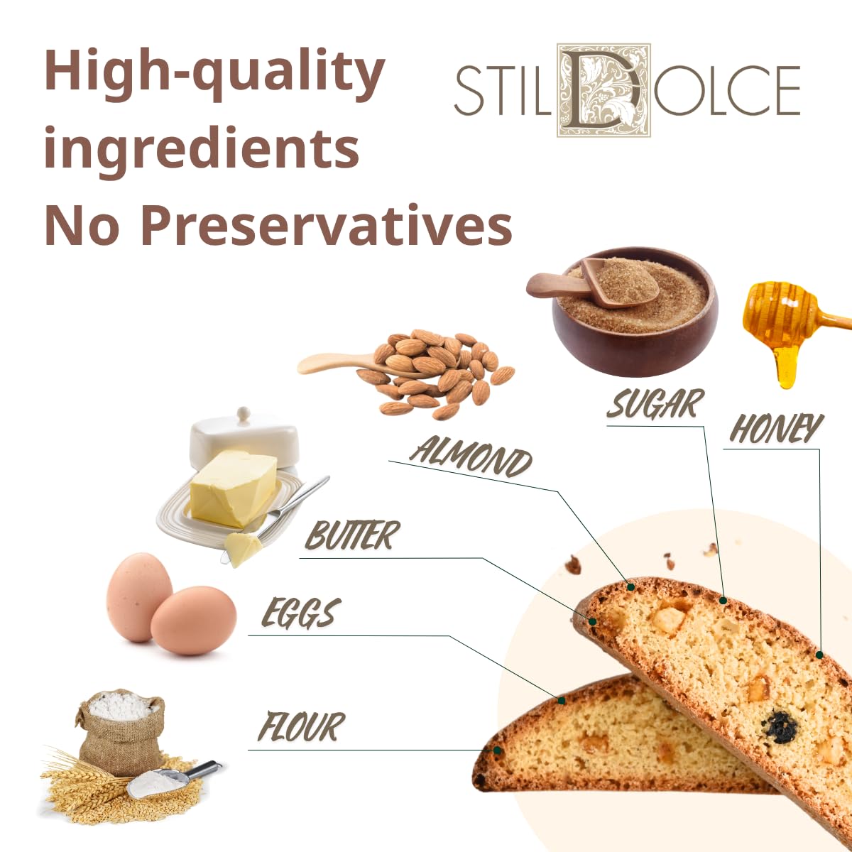 Stildolce biscotti paired with coffee for a refined break.
