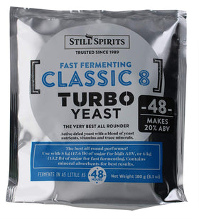 Still Spirits Turbo Classic 8 Yeast in fermentation progress for faster results.