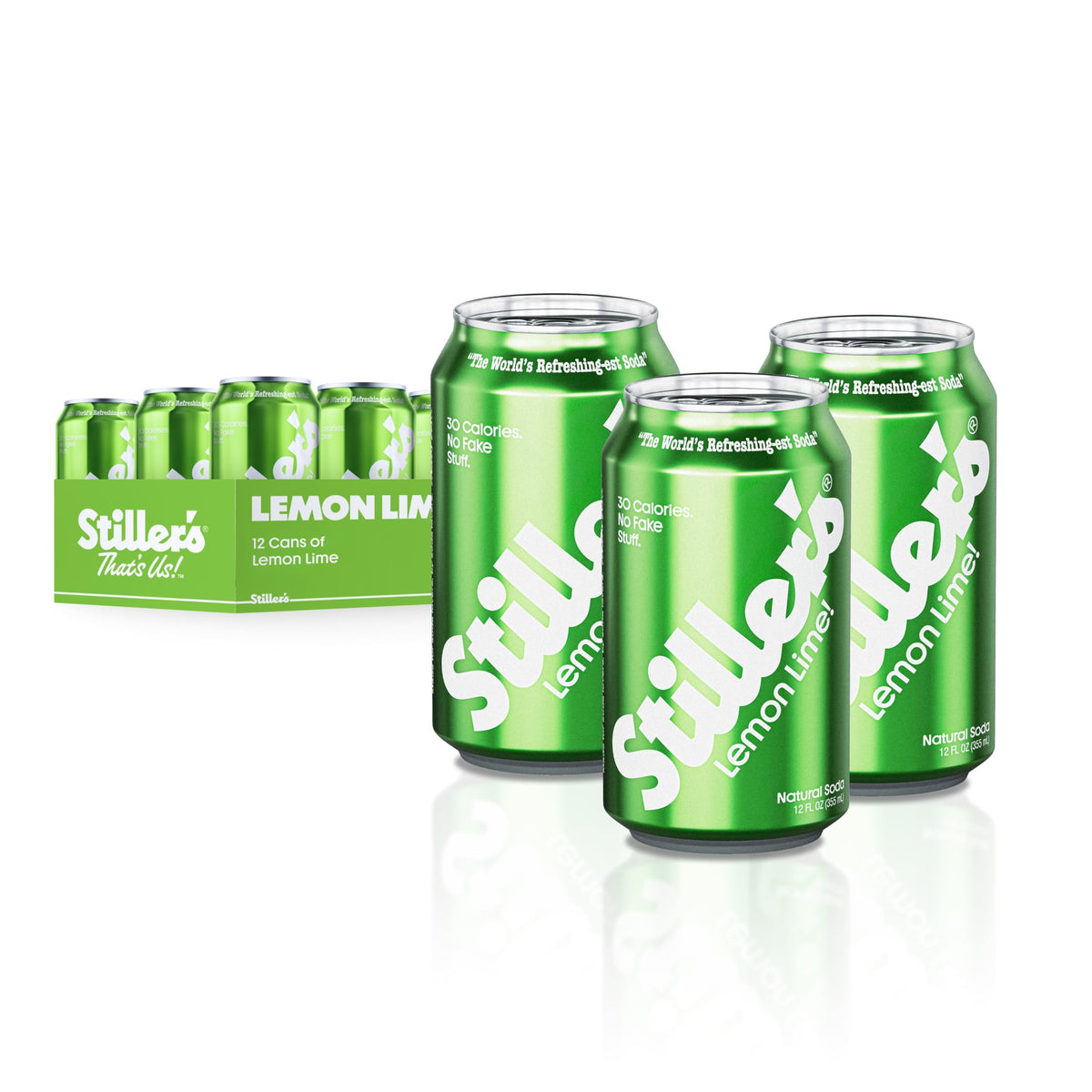 STILLER'S Lemon Lime can showing real fruit flavor and refreshing citrus aroma