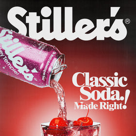 STILLER'S natural soda glass pour captures refreshing fizz and crisp lime notes.