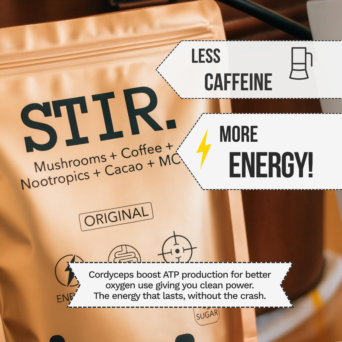 STIR sachets ready for a quick, ritual-like energy boost.