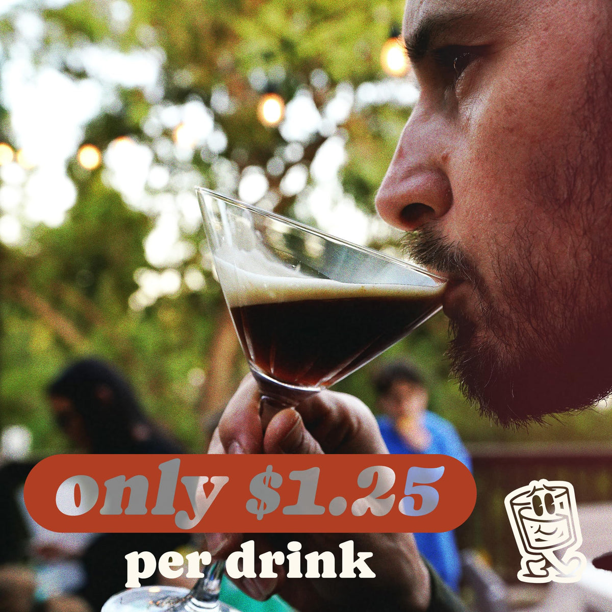 Stir Sessions Espresso Martini mocktail version ready with water for alcohol-free option.