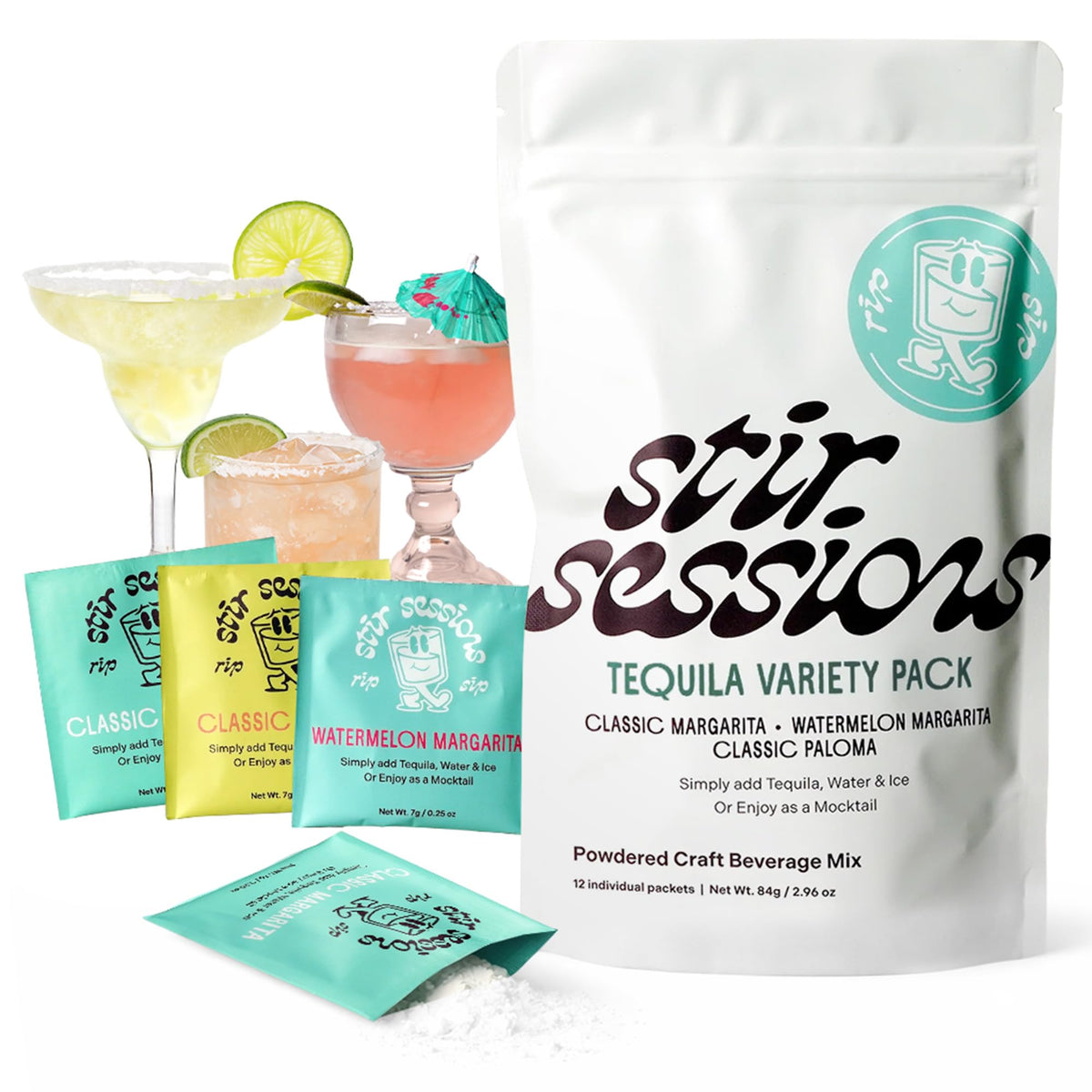 Stir Sessions Tequila Variety Pack box, perfect for easy entertaining on-the-go.