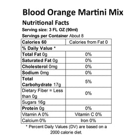 Stirrings Blood Orange Martini Mix being poured into a glass for an elegant cocktail