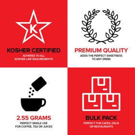 Stock Your Home kosher cane sugar packets in clear packaging for kitchens