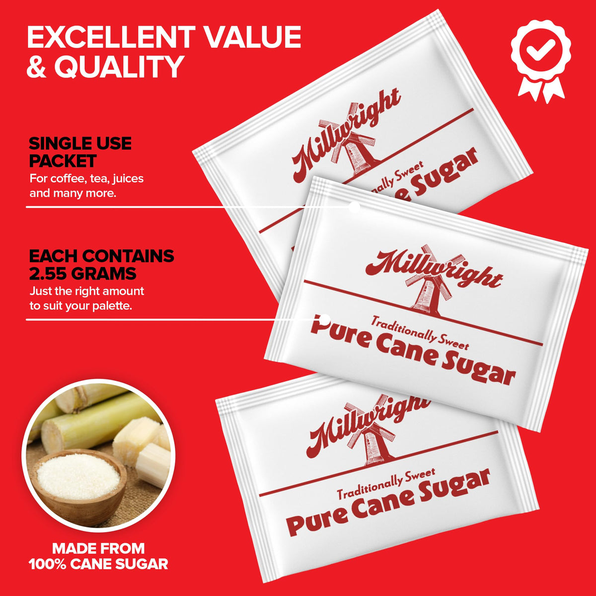 Stock Your Home single-serve sugar packets shown for personalized sweetness