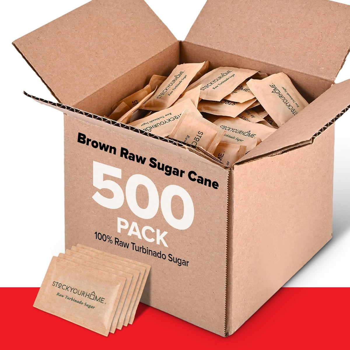 Stock Your Home turbinado sugar packets provide individual servings for precise sweetness.