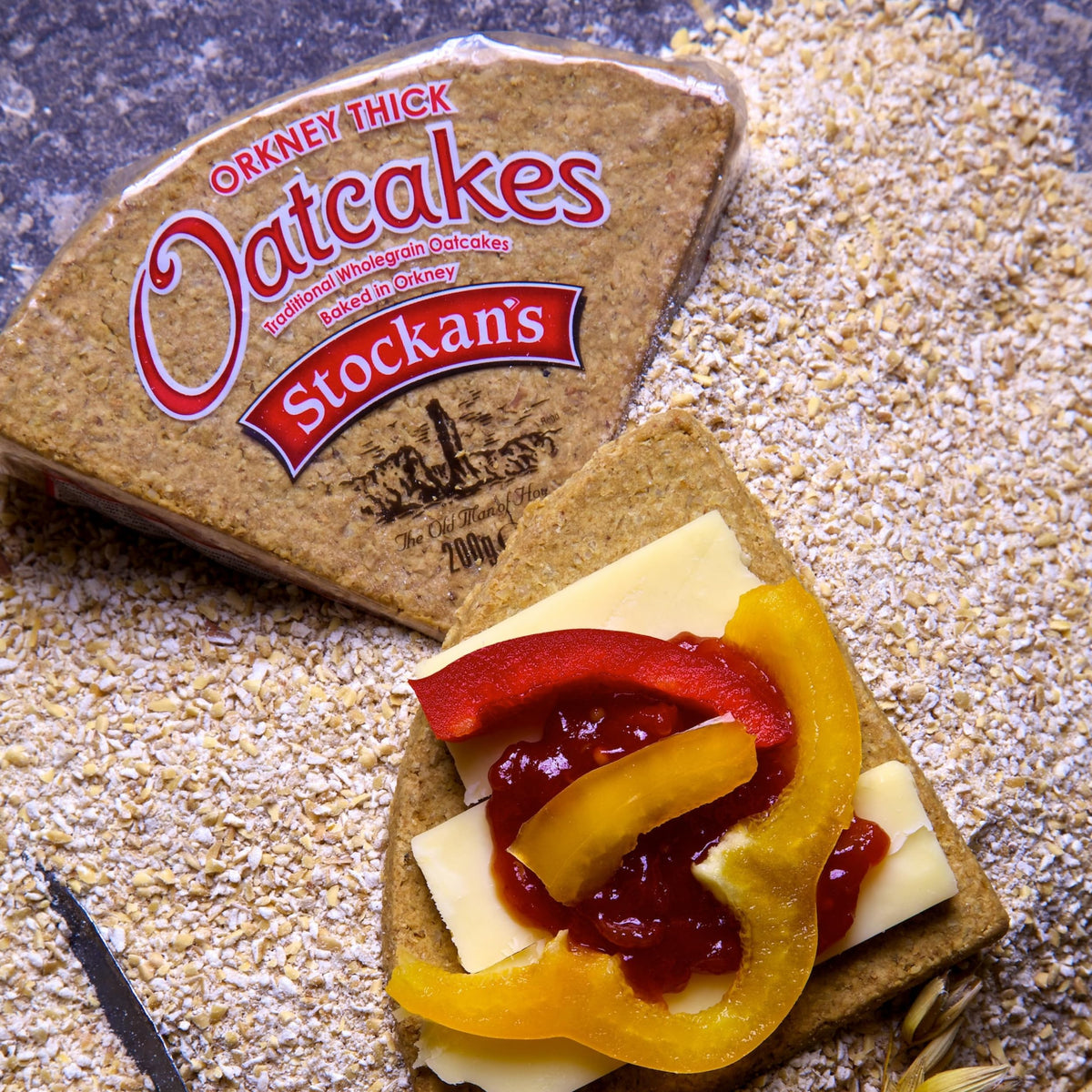 Stockan's Orkney oatcakes on toast with butter, a tasty breakfast.