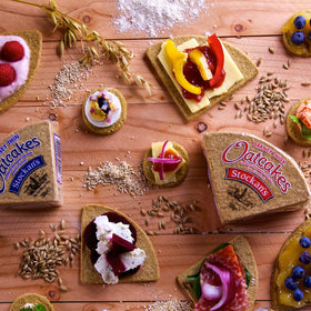 Stockan's oatcakes on a plate for healthy snacking.