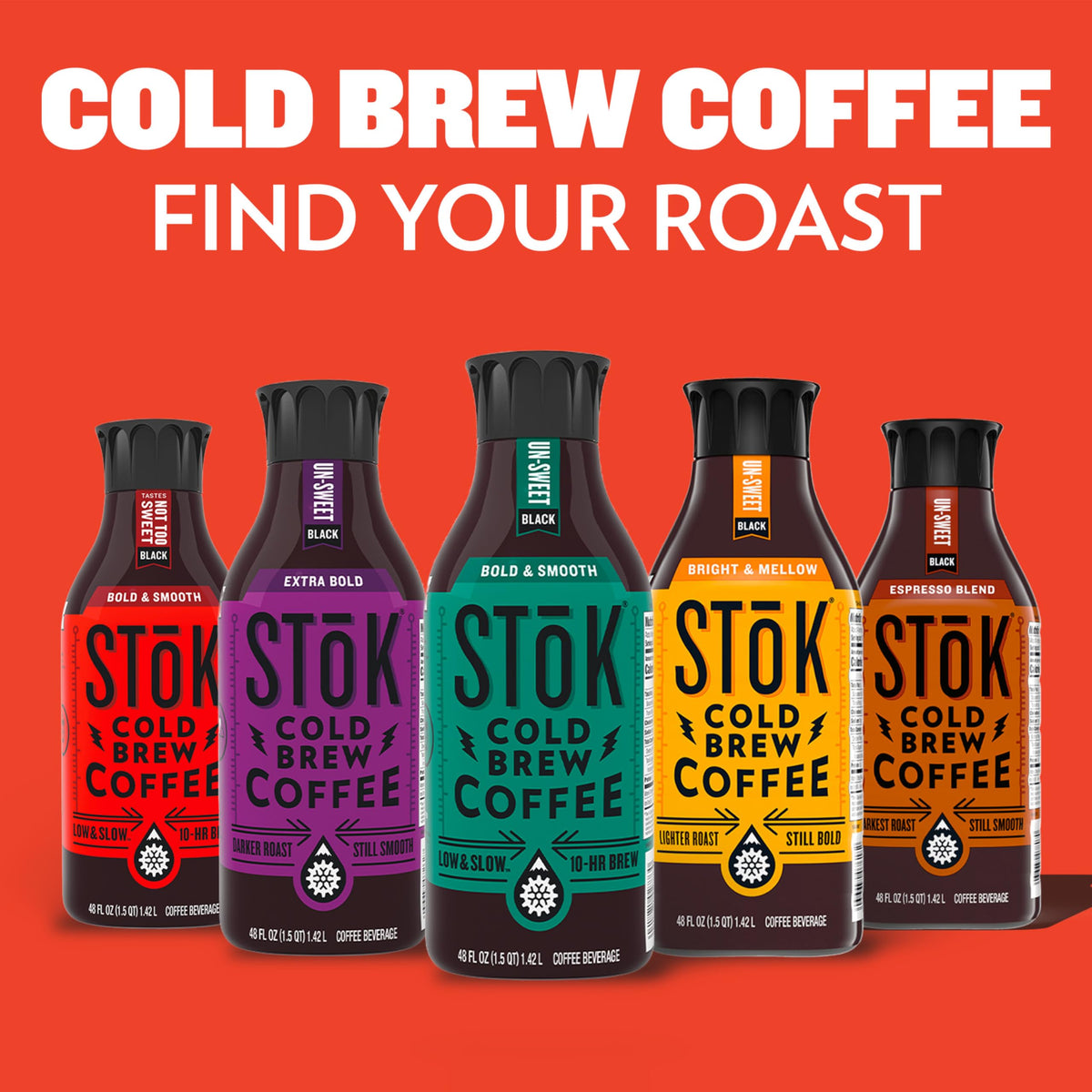 STOK Espresso Shots brewed Low & Slow for a balanced, non-bitter finish.
