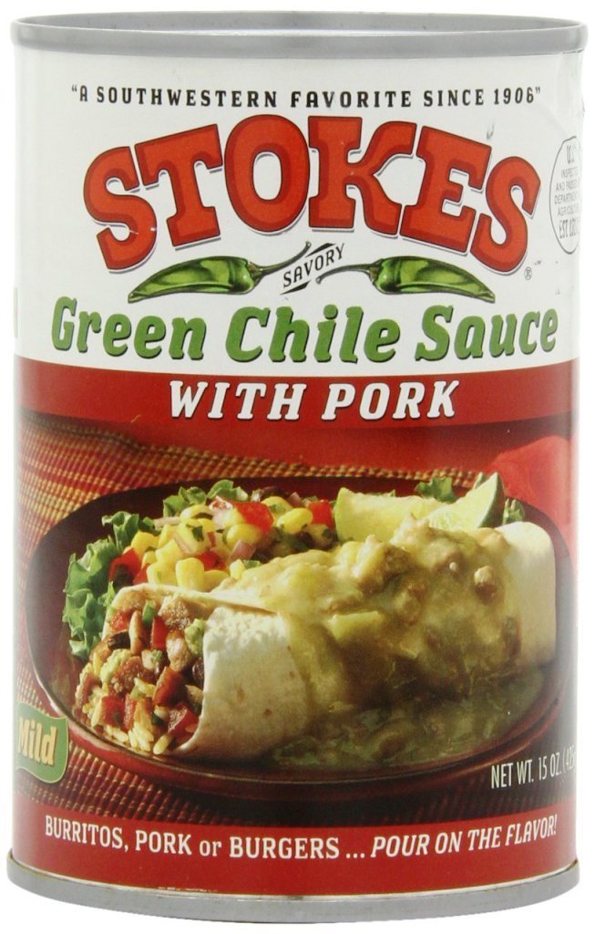 Stokes Green Chile Sauce with Pork bottle pour, bold weeknight flavor