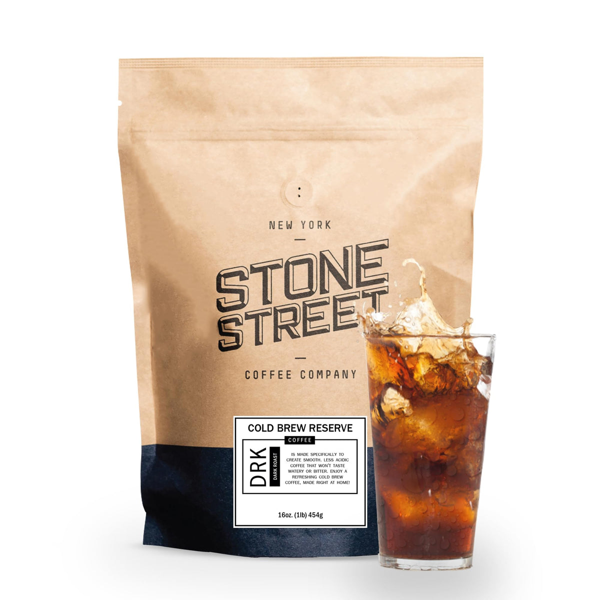 Stone Street coarse-ground coffee for effortless cold brew extraction.