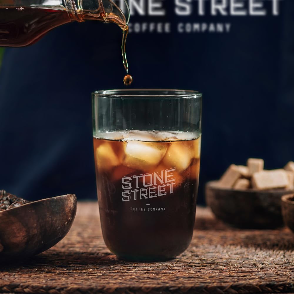 Stone Street kraft bag with de-gassing valve preserving freshness and aroma.