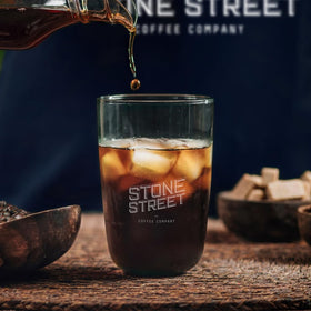 Stone Street kraft bag with de-gassing valve preserving freshness and aroma.