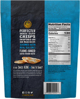 Buttermilk and ghee add creaminess to Stonefire Naan Crisps texture.