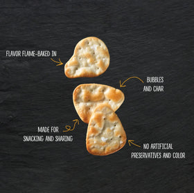 Stonefire Sea Salt Naan Crisps served with dip, ideal for sharing.