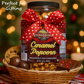 Stonehedge Farms caramel and toffee glaze close-up emphasizes premium flavor.