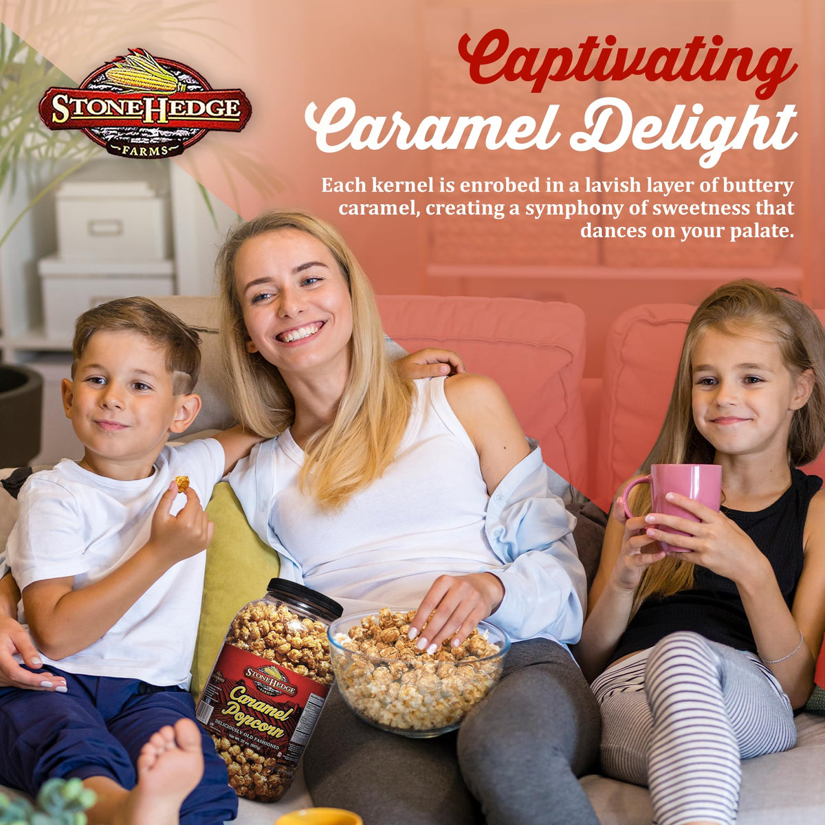 Stonehedge Farms holiday gift-ready packaging highlights festive snack options.