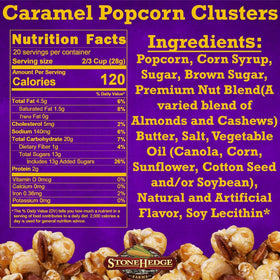 Holiday gift-ready Stonehedge Farms popcorn clusters arranged for festive gifting.