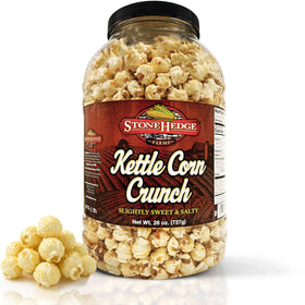 Stonehedge Farms Kettle Corn Crunch Popcorn in a 26 oz tub, ideal for sharing.