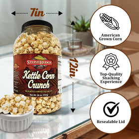 Stonehedge Farms Kettle Corn ready for party or gift-giving at a table.