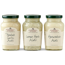 Stonewall Kitchen Aioli Collection roasted garlic bottle offers versatile flavor for pantries and spreads
