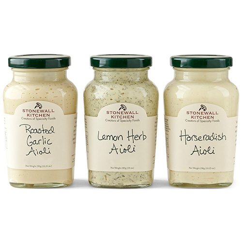 Stonewall Kitchen Aioli Collection roasted garlic bottle offers versatile flavor for pantries and spreads