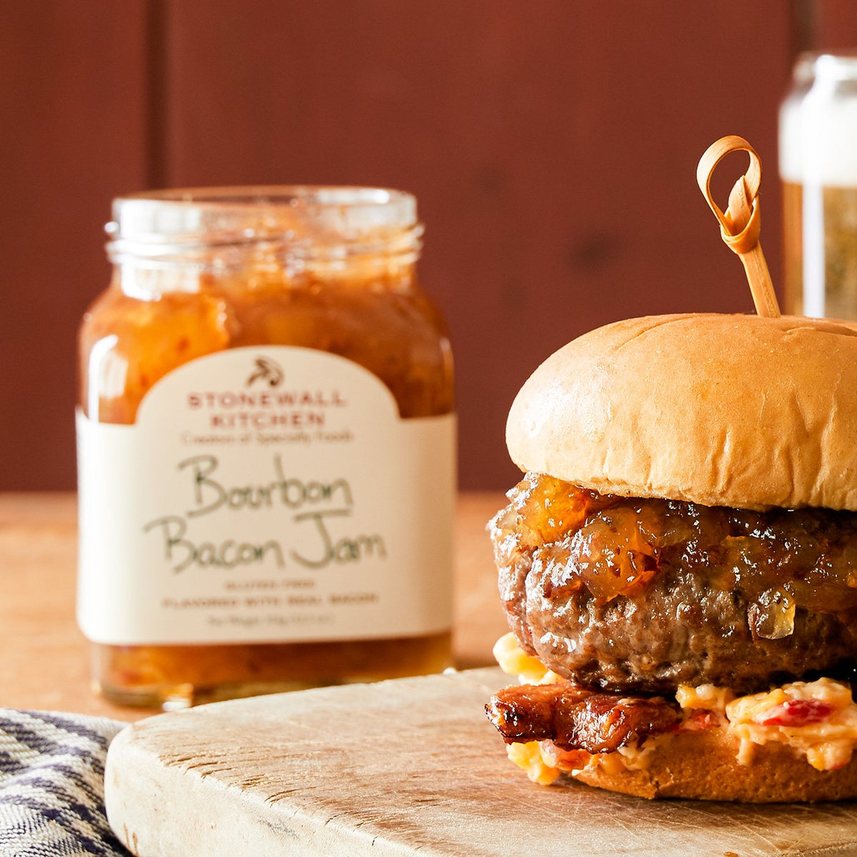 Close-up of bacon chunks in Stonewall Kitchen Bourbon Bacon Jam