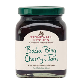 Stonewall Kitchen Bada Bing Cherry Jam bottle showing vibrant fruit flavor for mornings