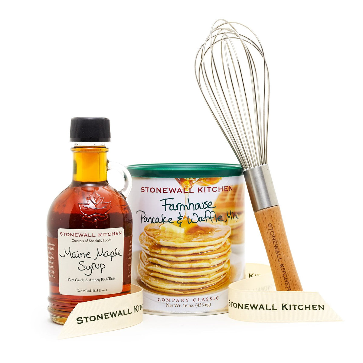 Stonewall Kitchen breakfast grab & go gift set with pancake mix and syrup for easy mornings.