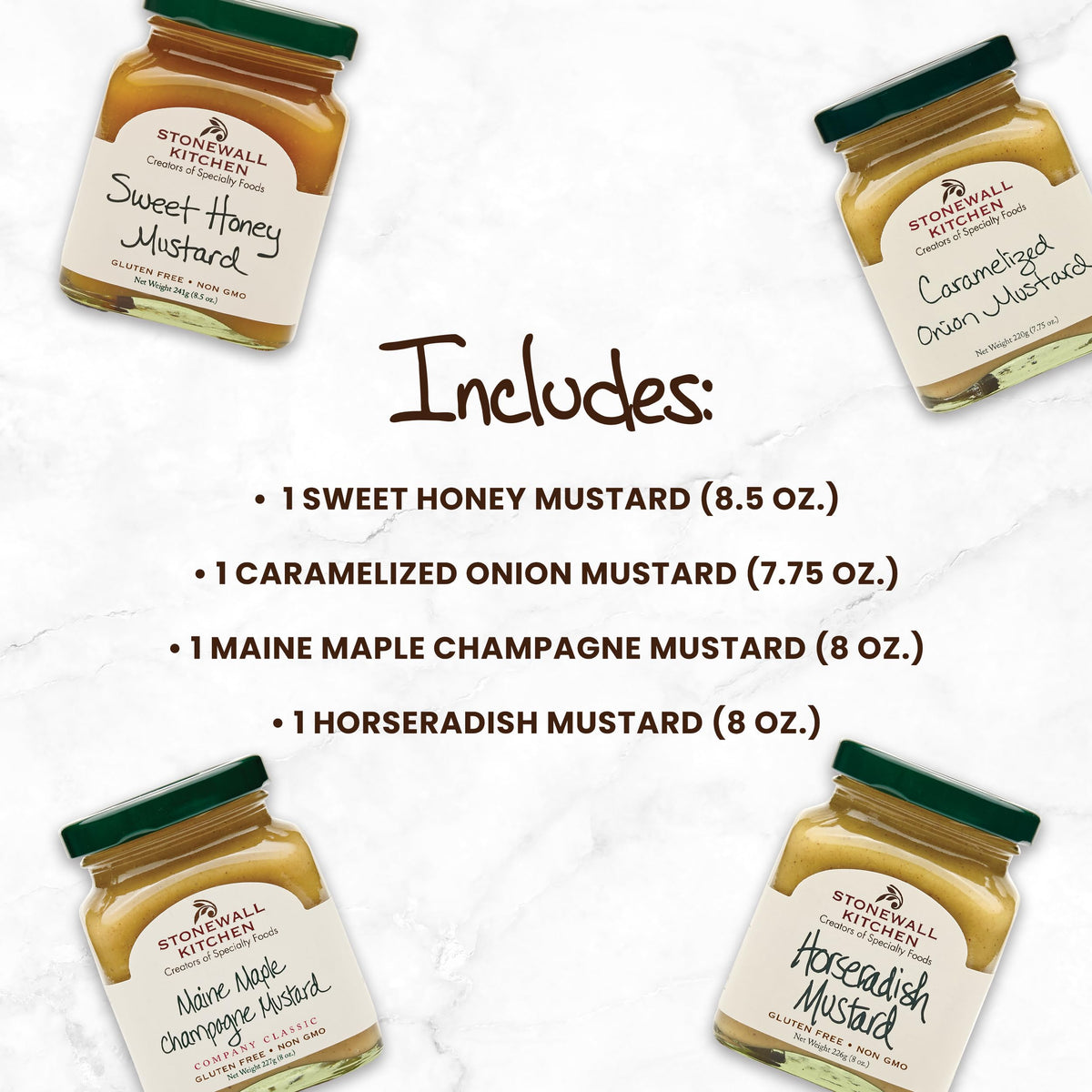 Stonewall Kitchen Caramelized Onion Mustard jar with rich sweetness for burgers and bites