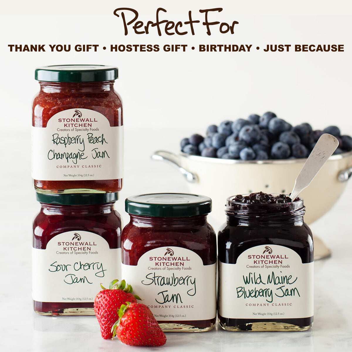 Stonewall Kitchen cheese board with jams for entertaining