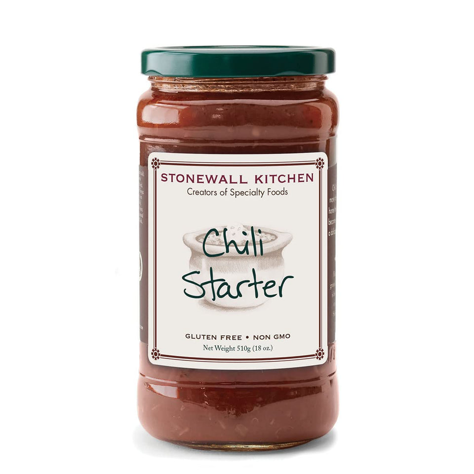 Stonewall Kitchen Chili Starter jar boosts flavorful chili.