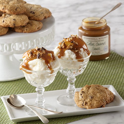Stonewall Kitchen Coffee Caramel Sauce drizzle into coffee for depth