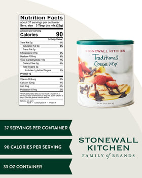 Stonewall Kitchen crepe skillet cooking, yielding thin, tender crepes