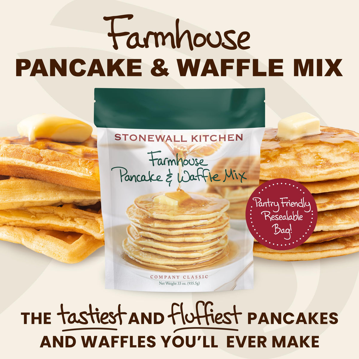 Vanilla aroma from Stonewall Kitchen Farmhouse Pancake Mix closeup.