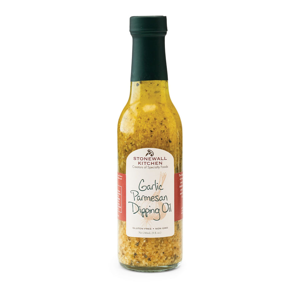 Stonewall Kitchen Garlic Parmesan Dipping Oil bottle for bread dipping and marinating.