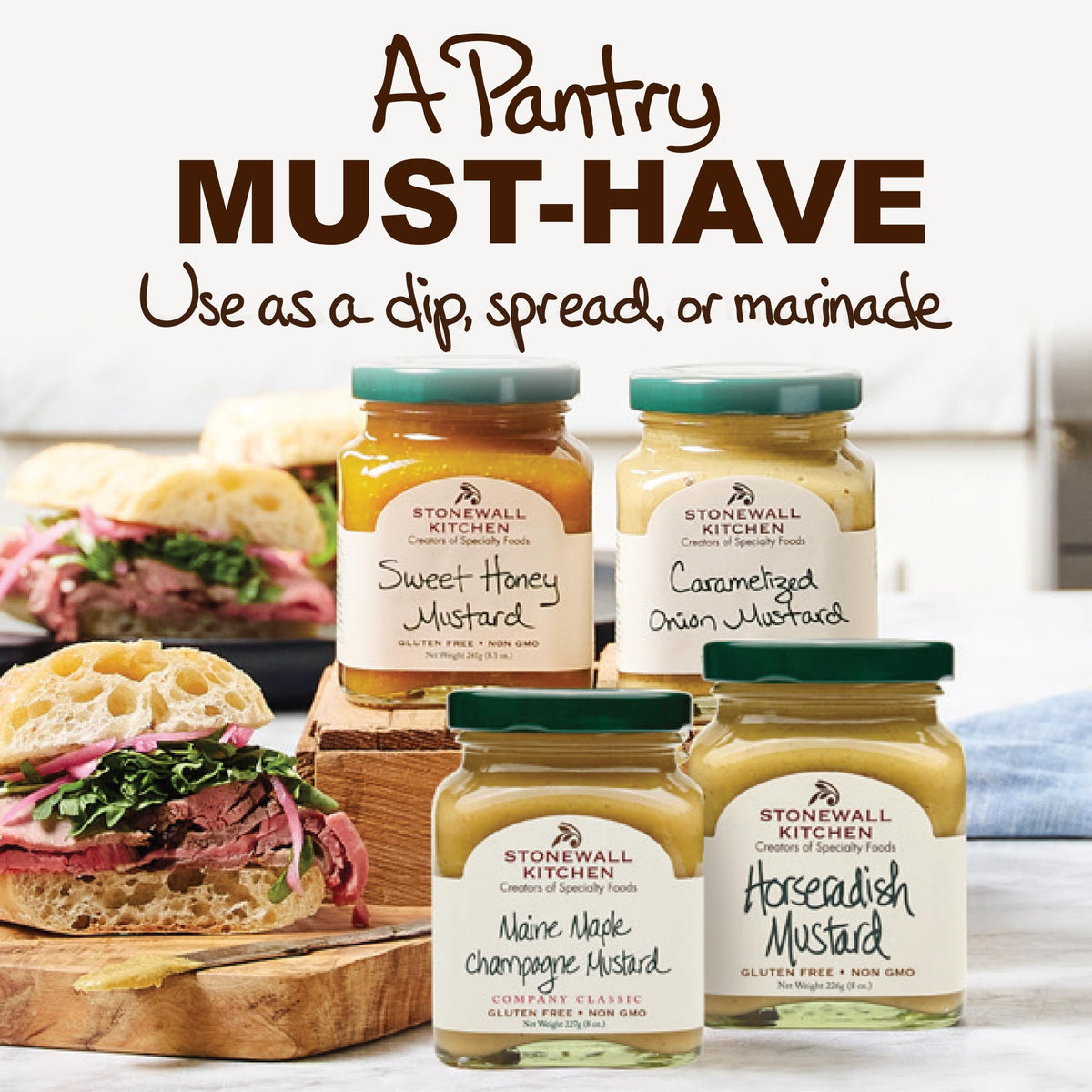 Stonewall Kitchen Horseradish Mustard jar adds tang to meats and cheese boards